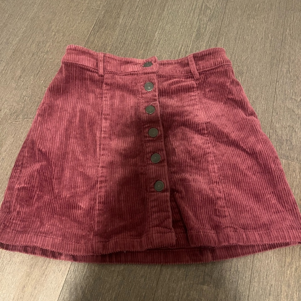 Forever 21 Corduroy Mini Skirt - Deep Red